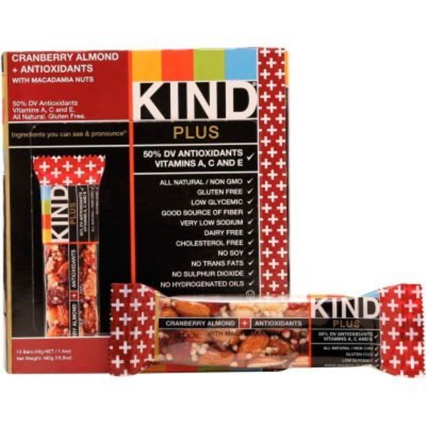 Kind KIND® Plus Nutrition Boost Bar, Cranberry Almond and Antioxidants, 1.4 oz., 12/Box 17211